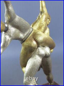 Statue Bronze Giuseppe Vasari Couple Dancing Sculpture Silver Gold Vintage