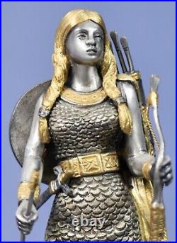 Statue Norse Sculpture Bronze Silver And Gold regina Vikinga