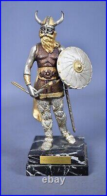 Statue Viking Sculpture Bronze Silver And Gold Hunter Vickingo