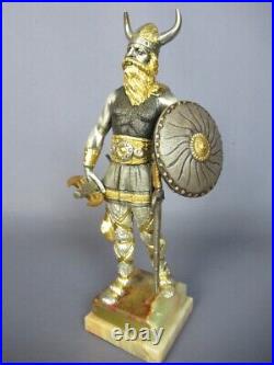 Statue Viking Sculpture Bronze Silver And Gold Warrior Erik