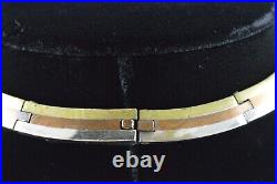 Sterling Silver Bronze & Gold Toned Inlay Link Choker Necklace 114g