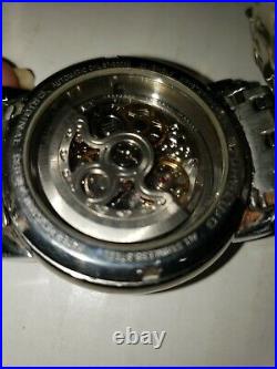 Stuhrling Original Stainless Skeleton Automatic Men's Watch ST-90089 NON WORKING
