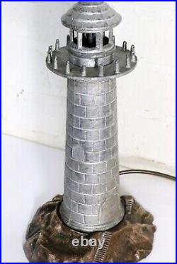 Table Lamp Antique Art Deco Lighthouse Lamp Bronze & Alloy Early 20th C. English