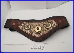 TabraTunoa leather belt with sterling silver and gold fill conchos set Amethyst