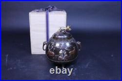 Tang Bronze gold and silver elephant inlaid incense burner for the old man