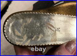 Taryn Rose Gold Bronze Silver Slip On Sandals Size 40 New