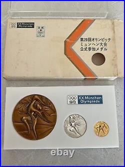 The 20TH Olympic Games Munich Official Participation Medal Gold/Silver/Bronze