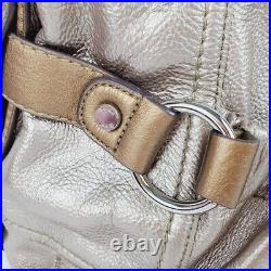 Tignanello Women's Gold Bronze Metallic Leather Shoulder Bag Sz M MUST SEE