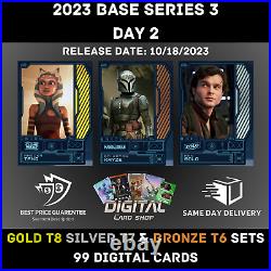Topps Star Wars Card Trader 2023 Base Series 3 Day 2 Gold Tier 8 Silver Bronze