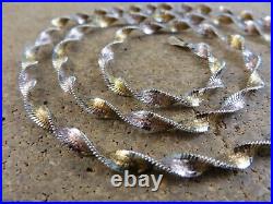 Tri-Color Yellow Gold Bronze Sterling Silver Twisted Herringbone Necklace #216