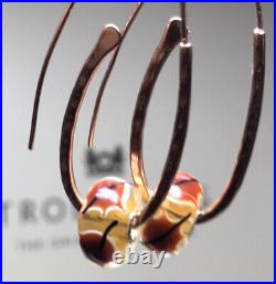 Trollbeads Red Leaf Glass Drop Sterling Silver Earrings