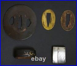 Tsuba Leisure Edo Period Bronze () Silver Zhang Kiriha Gold and