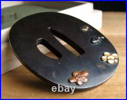 Tsuba Period armor red copper polished ground forge gold silver bronze color p