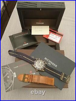Tudor Heritage Black Bay 79250BB Bucherer 43mm Blue Dial 2017 With Papers patina
