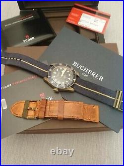 Tudor Heritage Black Bay 79250BB Bucherer 43mm Blue Dial 2017 With Papers patina