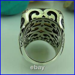 Turkish Handmade Jewelry 925 Sterling Silver Quartz Stone Men Ring Sz 10
