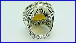 Turkish Handmade Jewelry 925 Sterling Silver Quartz Stone Men Ring Sz 11