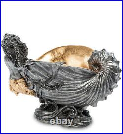 Veronese Mermaid Shell Figurine Sea Decorative Statue Decor Gift Silver Gold