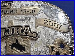 Vintage 2007 IJRA Idaho Jr Rodeo Gist USA Silver Gold Bronze Trophy Belt Buckle