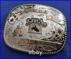 Vintage 2007 IJRA Idaho Jr Rodeo Gist USA Silver Gold Bronze Trophy Belt Buckle