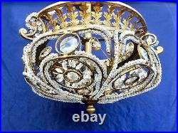 Vintage Crystal Ceiling Light Matte Finch Gold Silver Gold & Bronze Accents