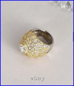 Vintage Gemstone Ring Artisan Moissanite Statement Ring Bronze Design S925