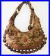 Vintage Isabella Fiore India Morgan Golden Bronzed Tasseled Hobo Shoulder Handba