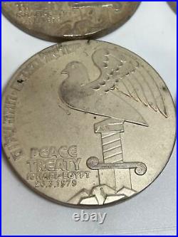 Vintage Lot 10 Large medals Camp Davido Gold Silver Plated Bronze Israel Egypt