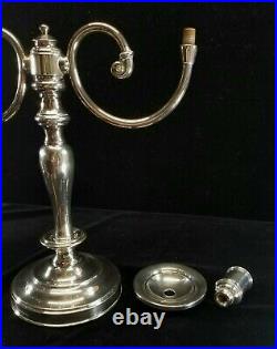 Vintage Pair Silver Plated Bronze Christofle Candelabras Fleuron France VFINE