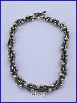 Vintage Sterling Silver Heavy Peppercorn Necklace inspired By William Spratling