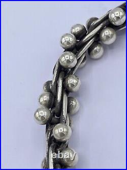 Vintage Sterling Silver Heavy Peppercorn Necklace inspired By William Spratling