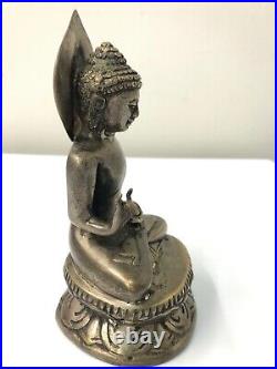 Vintage Tibet Buddhism Buddha Amitabha Shakyamuni Nickel Silver