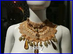 Woman necklace choker jewelry embroidered crystal stone gothic collier collar 14