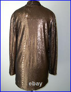 ZARA Bronze Silver Sequin Jacket Blazer 8 L