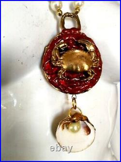 Zodiac horoscope necklace talisman amulet pendant astrology cancer crab sea life